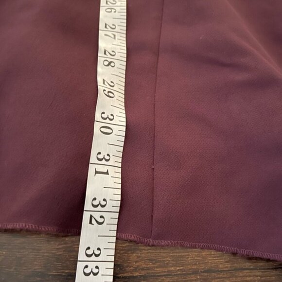 Aritzia Wilfred Burgundy Montbrun Dress fit and flare sleeveless plunge size 2 - Picture 9 of 10